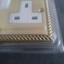 Classic Polished Brass Rope Edge Double Plug Socket from Hamilton Litestat Group with On/Off Switch x One Image 5