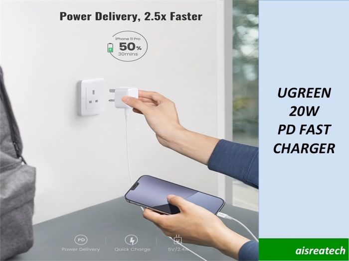 Ugreen 20w Pd Fast Charge Type-c Adapter Plug Iphone 12 iPhone 13 Charger