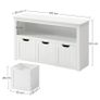 Storage Cabinet, Storage Box with Wheels, Toy Shelf, Side Cabinet, for Living Room, Bedroom, Children's Room, White Image 3
