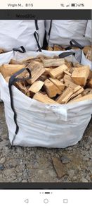Ton bags of dry hard wood.