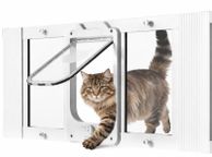 main image for ad Window Cat Flap with Magnetic Self-Closing Door 4 Way Locking Aluminium Frame