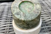 Two marble medal display plinths