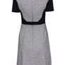 Karen Millen Black & White Textured Pleated A-Line Dress Image 8