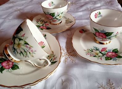 COLCLOUGH Bone China 3 cups and 6 plates