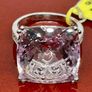 Silver ring with Amethyst and Diamonds Image 8