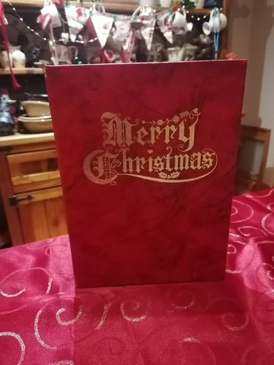 Vintage Christmas Wood Book Music Box