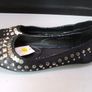 SALE!  Girls' Black Studded Satin Pumps Image 4