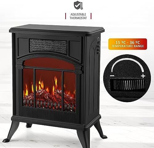 Stove Heater Electric Fireplace With Fire Flame Effect Freestanding