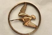Hand Cut Farthing Coin Pin Badge