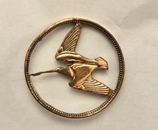 Hand Cut Farthing Coin Pin Badge