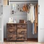 Wooden Drawer Dresser with 6 fabric drawers Image 4