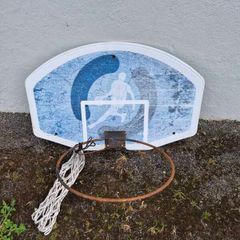 Wall mounted basketball hoop