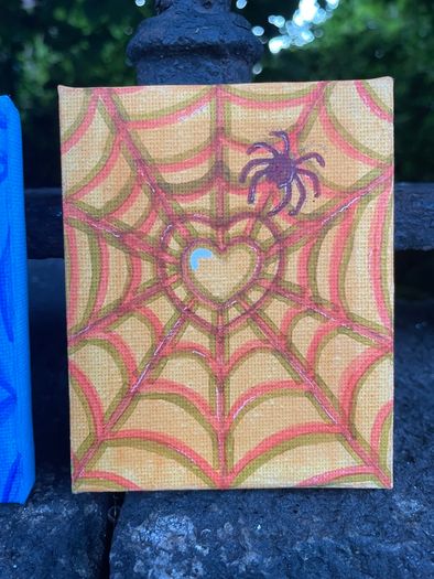 Mini Art - Original Spider Web Art Canvas