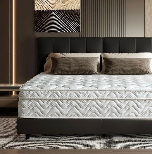Small Double Mattress, 10.3 Inch Hybrid Mattress 4FT with Breathable Foam