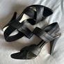 Bally vintage Y2K 00s leather black strappy high heel sandals EU37.5 Image 3