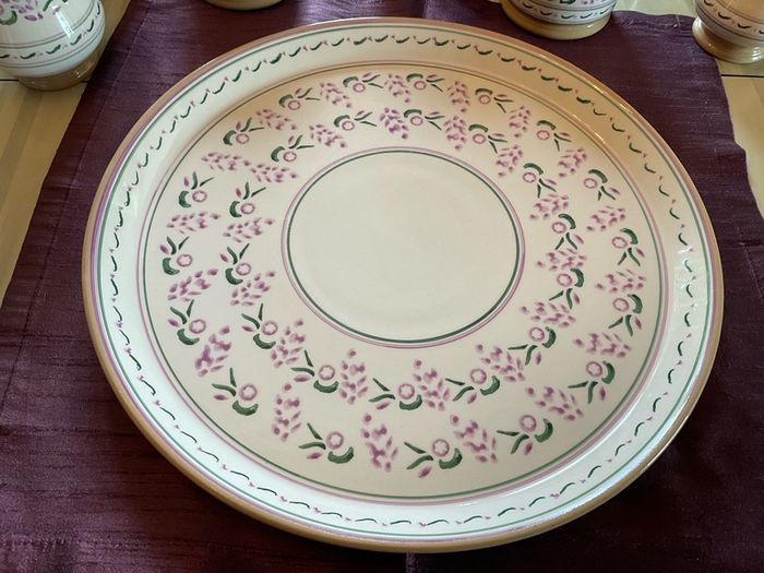 Nicholas Mosse REDUCED.  new lavender 4 piece set . Round platter , large mug , creamer and sugar bowl