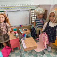Our Generation School set with three dolls
