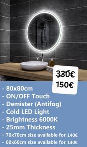 LED Mirror Antifog Demister 80cm