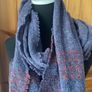 Kerry woollen mills Celtic oversized scarf in plum Image 6
