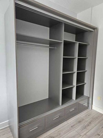 Sliding Doors Wardrobe S 203cm LED - Grey