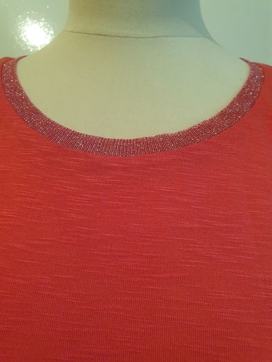 An'ge Paris Ladies Pink Sparkly Top With Back Lace Detail New With Tags RRP E44