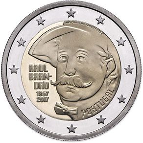 Portugal 2 Euro Commemorative Coin 2017 - Raul Brandao. Uncirculated.