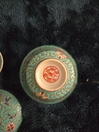 Vintage 4-Piece Chinese Jingdezhen Turquoise Gaiwan Tea Set, Plate & Spoon (1950s/70s)