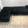 Black velvet Corner Sofa Bed Chaise Longue 236cm Image 2