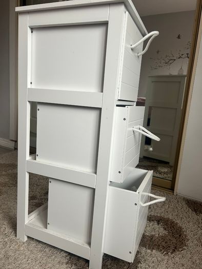 Bathroom / White 3-Drawer Storage Unit