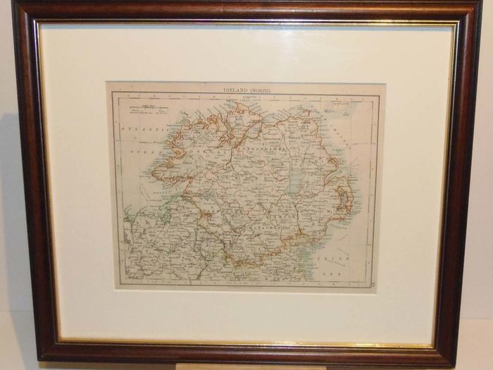 Pair Antique Maps Ireland 1905