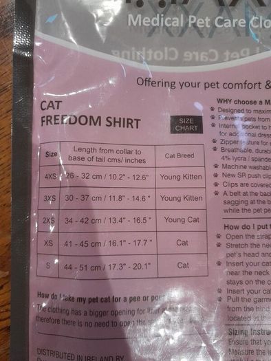 Cat recovery suit