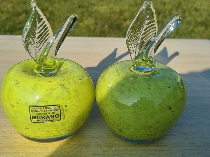 Two Murano Glass Apples