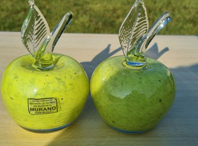 Two Murano Glass Apples