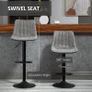 Adjustable Bar Stools Set of 2 Counter Height Barstools Dining Chairs 360 Swivel Image 3