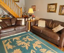 Brown Leather Sofa Set x 3 and 2 Seater