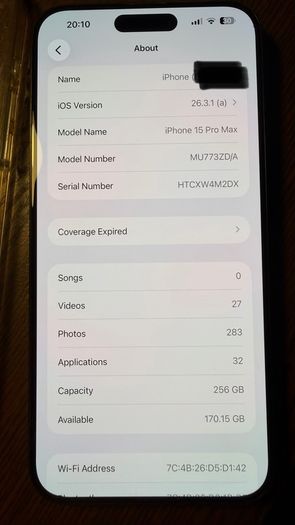 iPhone 15 Pro Max, 256gb