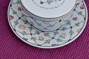 Beautiful Thin Tin Cup/Saucer/Lid