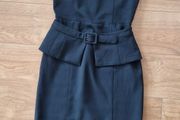 Ted Baker new with tags Size2 UK10- Black Fitted Midi Dress with Waist Belt
