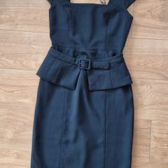 Ted Baker new with tags Size2 UK10- Black Fitted Midi Dress with Waist Belt