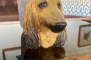 Vintage 20th Century Afghan Hound Chalkware Bust Legend Products