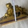 Antique French Gilt & Porcelain Mantel Clock. Image 8