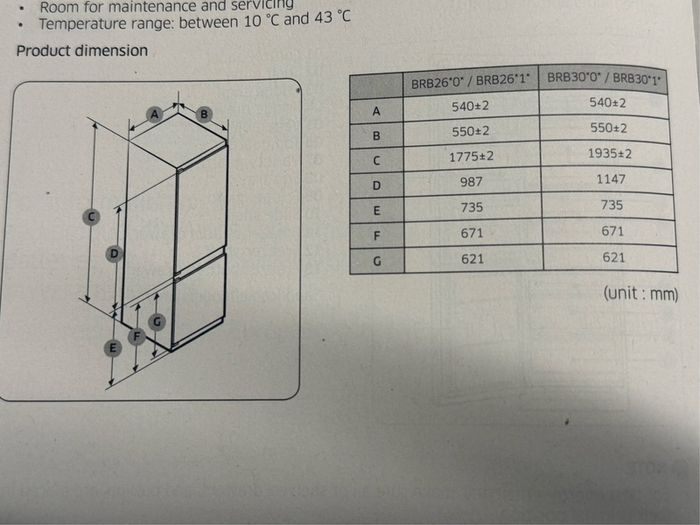 SAMSUNG integrated Fridge Freezer : BRB26705FWW