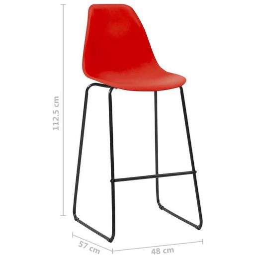 Bar Chairs 4 pcs Red Plastic
