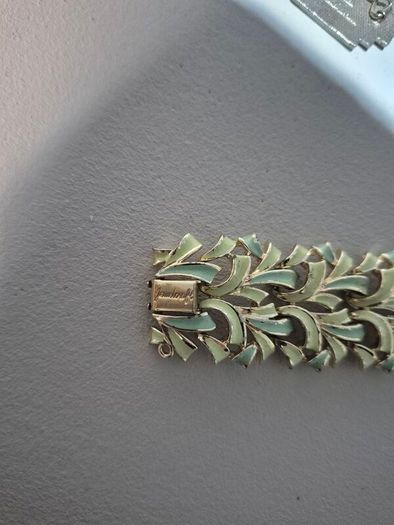 Stunning Vintage Signed Jewelcraft (Coro) Mid-Century Enamel Necklace & Bracelet Demi-Parure Set