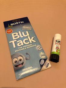 blu tack and lipstick