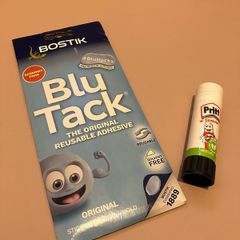 blu tack and lipstick