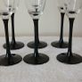 6 Champagne glasses. Freixenet.  Black stemmed. Image 3