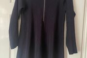 Cos Navy Zip-Up Cotton Dress - Size M
