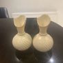 Pair of Beleek Irish wear vases  with a pale pink trim Image 4
