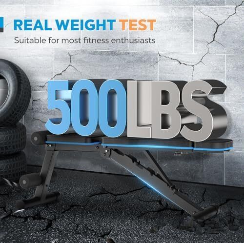 Weight Benches Adjustable Workout Bench Foldable Bench Press for Home Gym Incline Decline Flat Exercise Bench for Strength Training with Extended Headrest